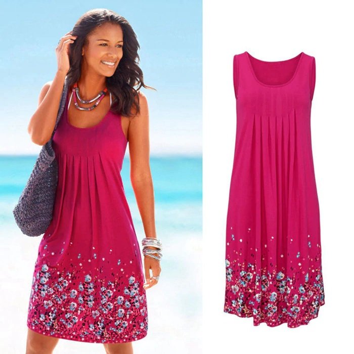Sleeveless Floral Print Loose Summer Dress Fashion Casual Women Dress - Image 9