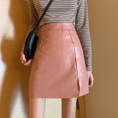 HOT Fashion Women Shiny Leather Skirts Female Solid Bodycon Pencil Short Mini Skirt Woman Zipper High Waist Skirt - Image 2