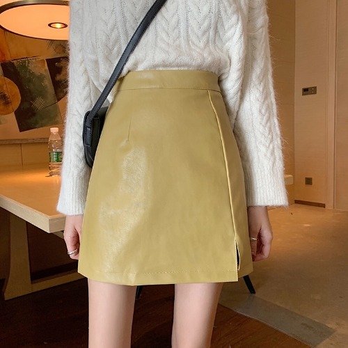 HOT Fashion Women Shiny Leather Skirts Female Solid Bodycon Pencil Short Mini Skirt Woman Zipper High Waist Skirt - Image 4