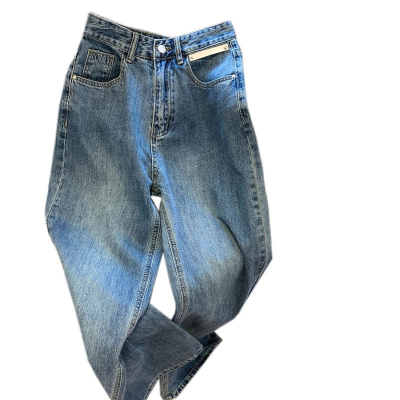 Women's High Waist Mopping Jeans Loose Wide-leg Straight Trousers - Image 5