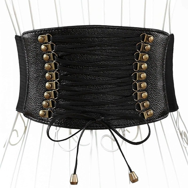 European and American super wide waist women fashion elastic elastic fringed wide belt decorative skirt accessories - Image 8