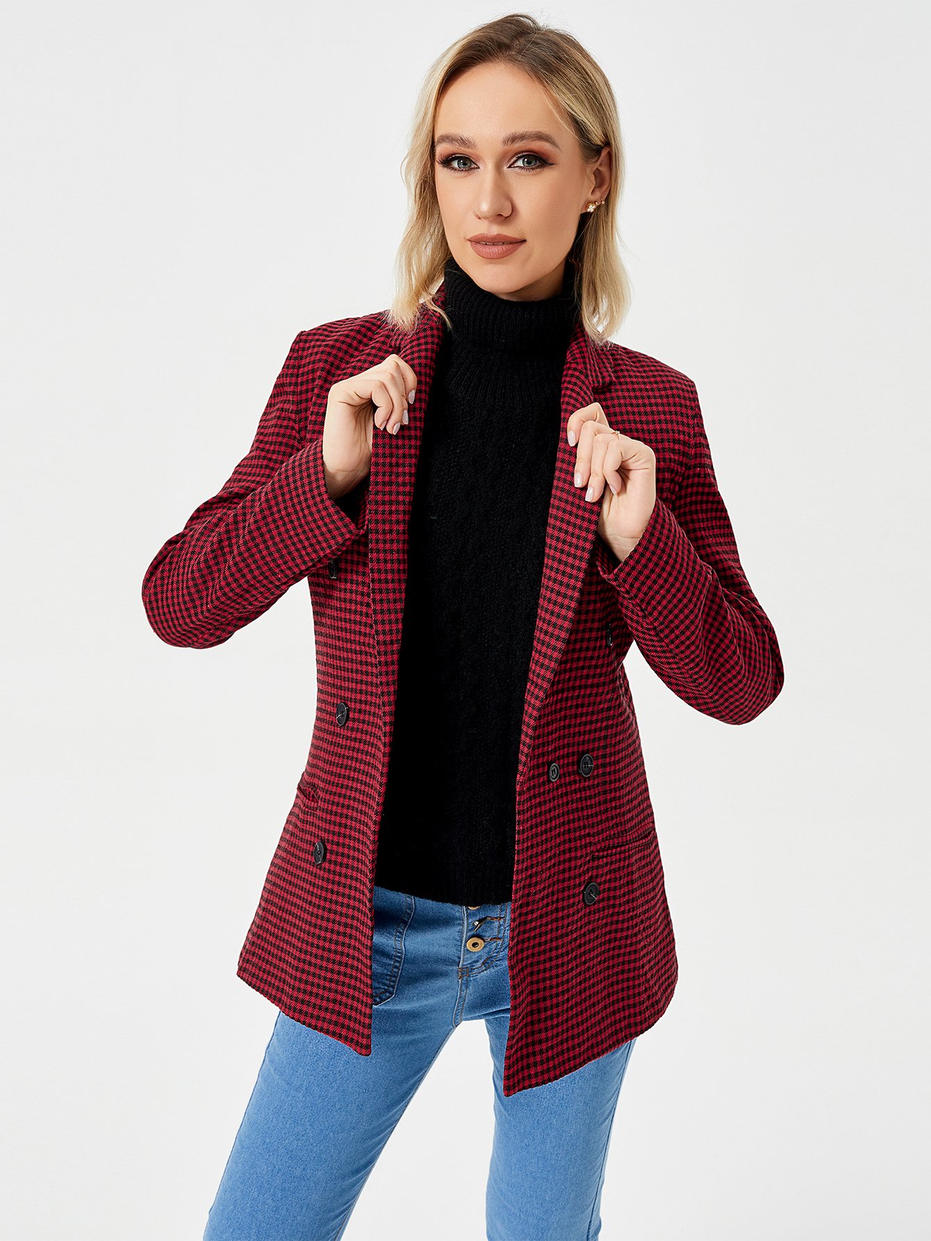 Womens Casual Blazer Jacket Long Sleeve Work 0ffice Blazer Lapel Jacket - Image 9