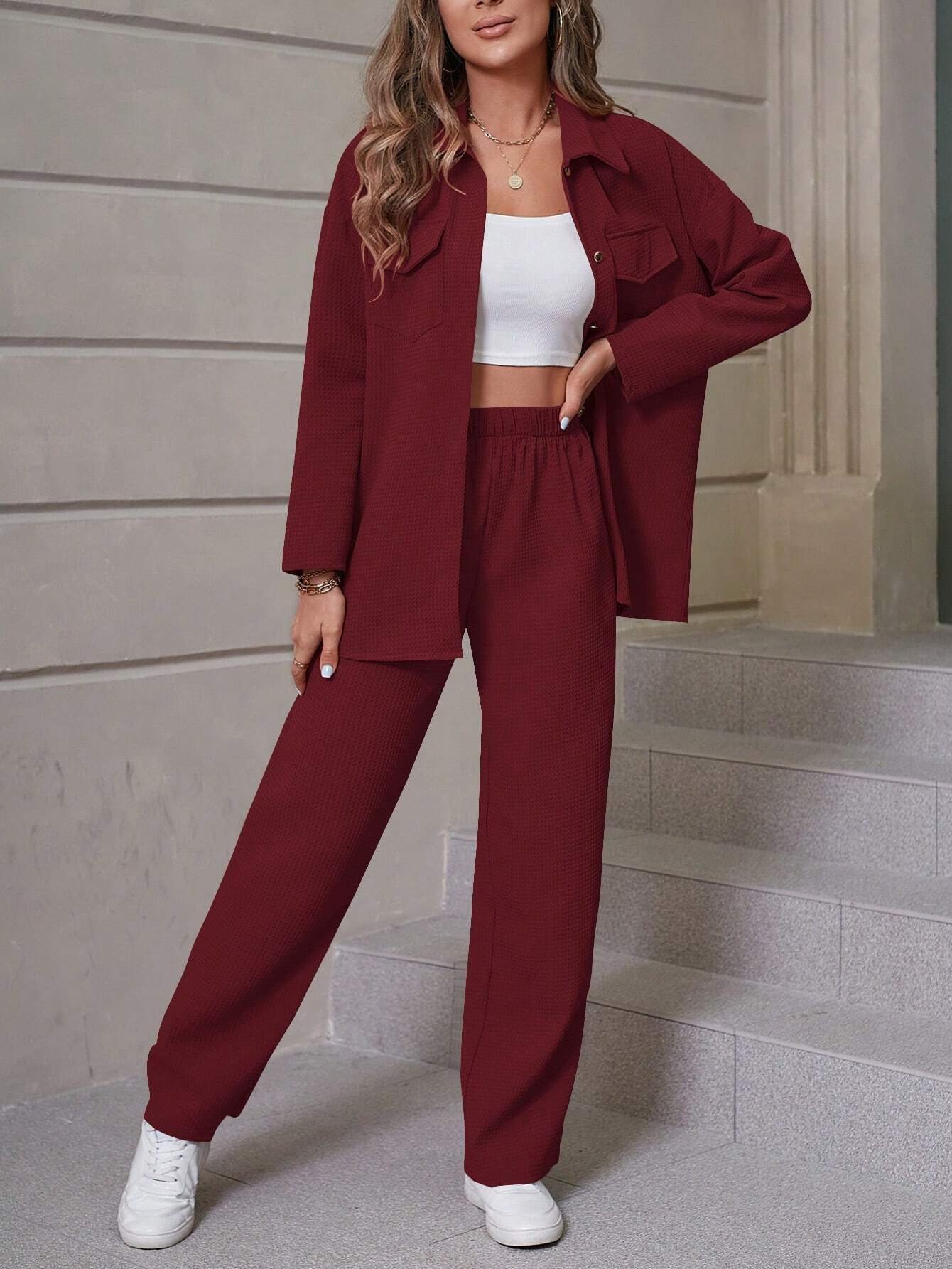 Lapel Cardigan Casual Suit Women - Image 6
