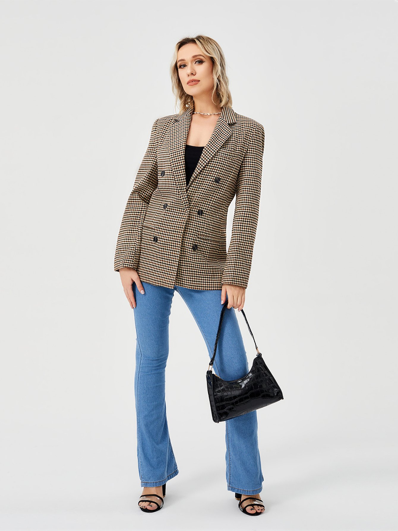 Womens Casual Blazer Jacket Long Sleeve Work 0ffice Blazer Lapel Jacket - Image 3