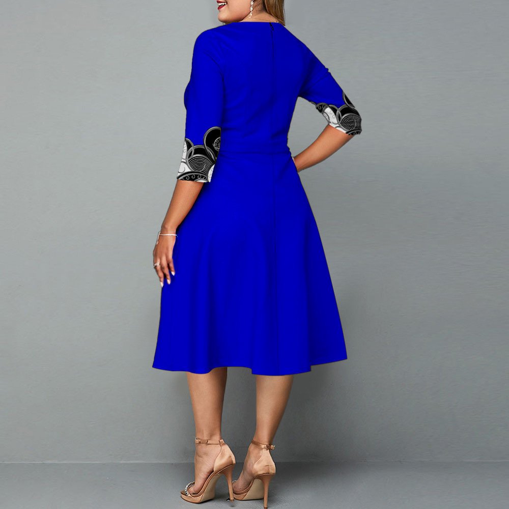 Elegant Temperament Hedging Print Midi Dress - Image 5