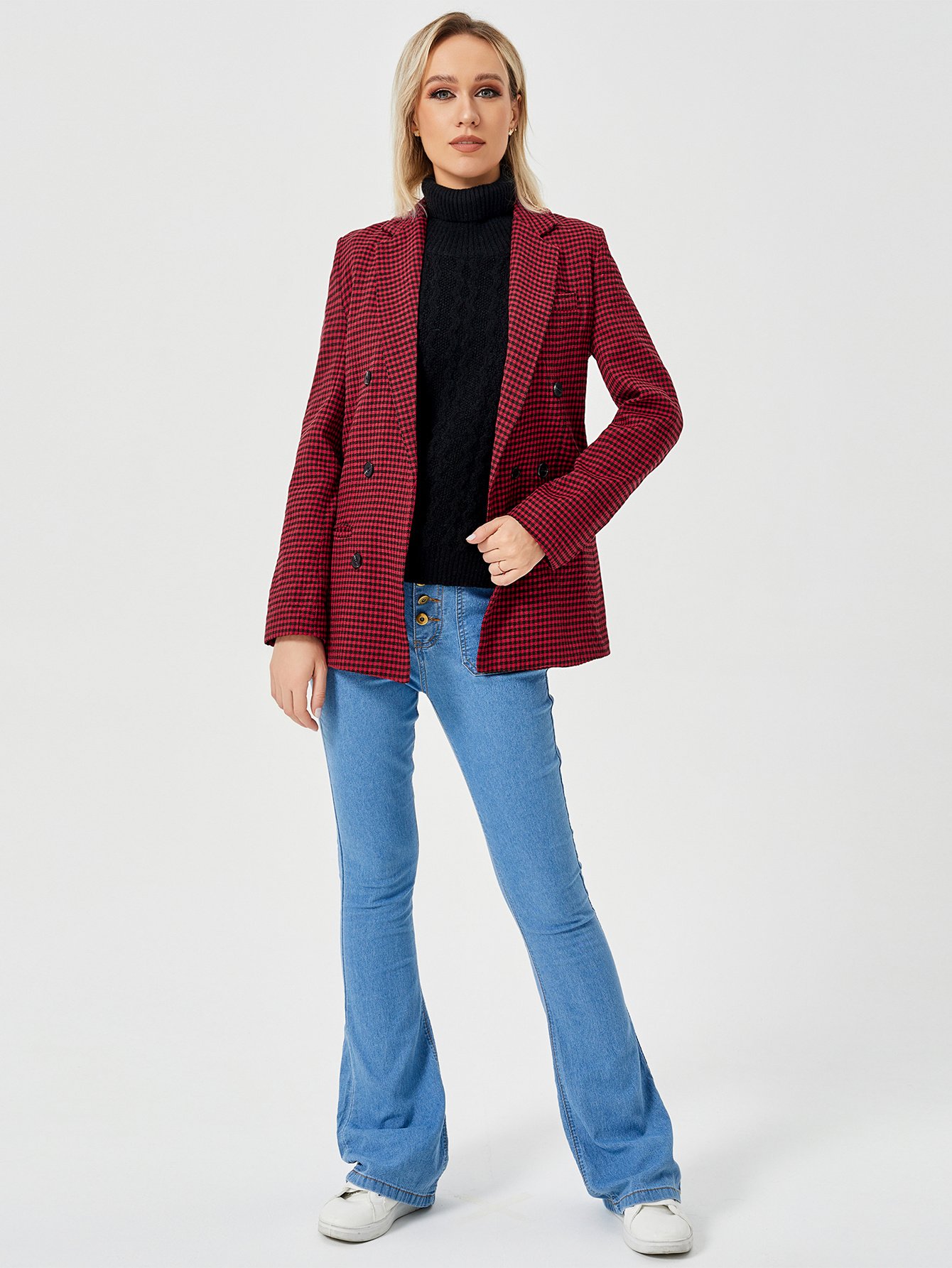 Womens Casual Blazer Jacket Long Sleeve Work 0ffice Blazer Lapel Jacket - Image 8